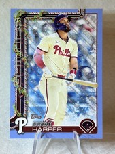 2025 Topps Holiday #H69 Light Blue and White Glitter Bryce Harper Phillies