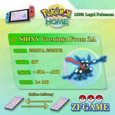  6IV SHINY Greninja From ZA + EVS  POKEMON HOME Champions Online delivery 