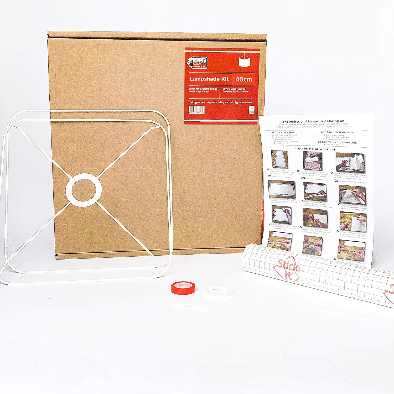 Needcraft 40cm Rounded Square Lampshade Making Kit - Image 2