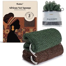 CORATED African Net Sponge Authentic, Shower Loofah Exfoliating Bath Sponge