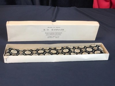 1950's R.D. RAMNATH Made in India Gold Zari Embroidery WAIST BELT