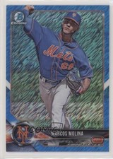 2018 Bowman Chrome Prospects Blue Shimmer Refractor 25/150 Marcos Molina 4pn