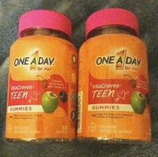 lot of 2 ONE A DAY For Her VitaCraves Teen Gummies 60 Ct