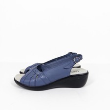 Hotter Ella Sandals UK 5.5 Extra Wide Fit Blue Leather Comfort Shoes