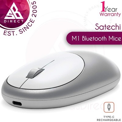 Satechi M1 Bluetooth Funkmaus USB-C Aufladeport Aluminium 3 Tasten Silber