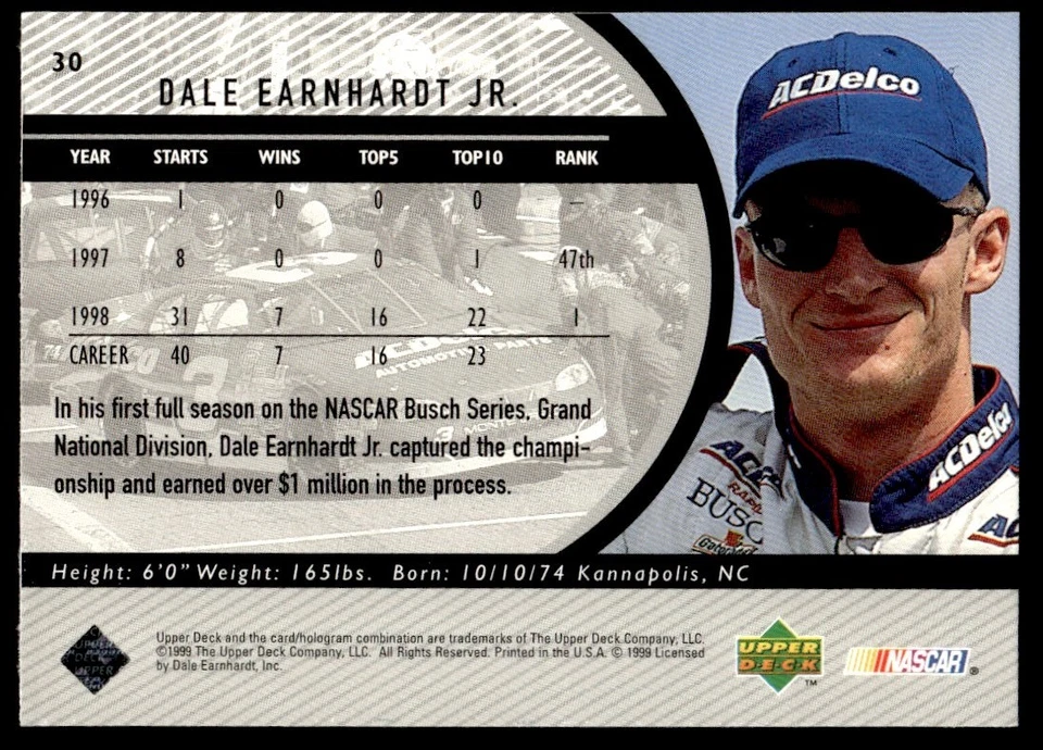 1999 Upper Deck Road To The Cup Dale Earnhardt #30 - Image 2 of 2