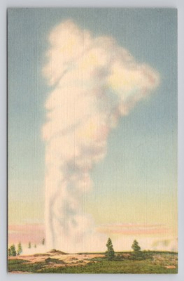 #ad Famous Old Faithful Geyser Yellowstone National Park Postcard $4.80