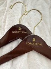 Set of 2 NORDSTROM Clothes Pants Shirt Coat Jacket Suit Wood Wooden Hangers