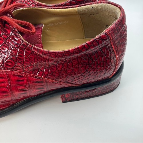 Expressions by RC elegante Herrenschuhe Größe 11 rot Krokodilprägung Oxford formell - Bild 7 von 12