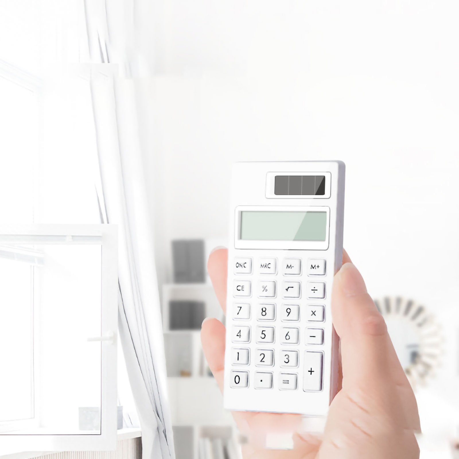 Solar Portable Calculator Simple INS Style White 12 Basic Standard Calculator Fo