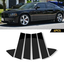 For 2006-2010 Dodge Charger Door Windows Pillar Post Trim Cover Stickers 6Pcs US
