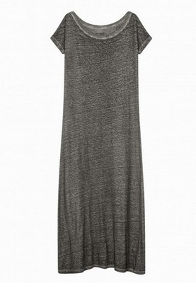 Zadig & Voltaire - Langes Oversize Kleid Modell Maiwen Leinen silbergrau M=38