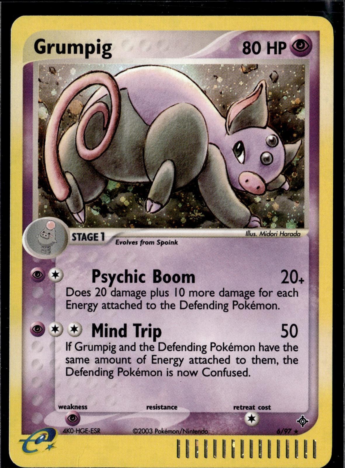 Grumpig 6/97 Holo Rare Dragon Pokemon Near Mint