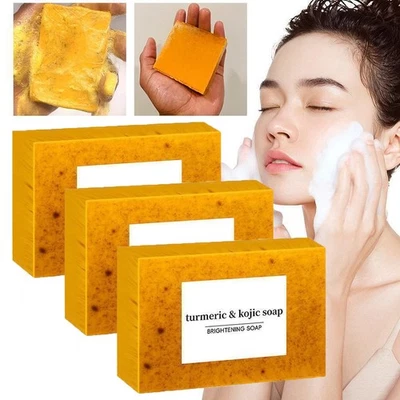 3X Turmeric Kojic Acid Brightening Soap Skin Whitening Dark Spot lightening Acne