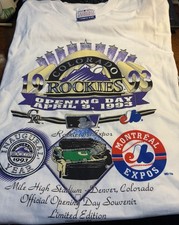 Vintage 1993 Colorado Rockies Opening Day Inaugural Season T-Shirt Large