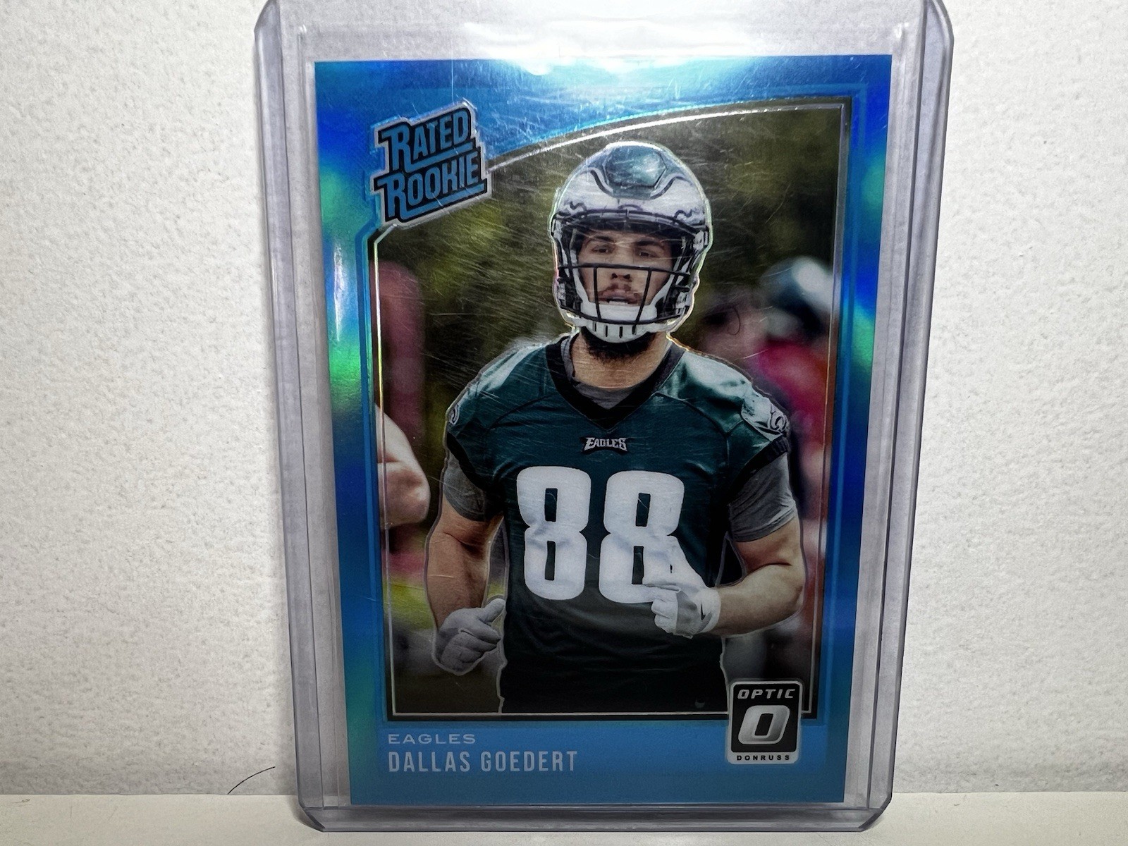 2018 Donruss Optic Dallas Goedert Rated Rookie Card Aqua /299 #197 Eagles