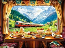 500 Piece Puzzle for Adult Delicious Food Cartoon Jigsaw Kitchen Art Colorful