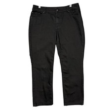 Chicos Jeans 1 Short Women 8P Black Platinum Denim Ultimate Fit Slim Leg Hemmed