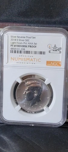 2018 S Kennedy Half Dollar Reverse Proof NGC Graded PF 69 ANA Release