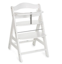 Hauck Alpha Wooden Highchair White Adjustable Growing Baby Highchair