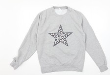 Womens UK Size S Preworn Grey Pullover Sweatshirt