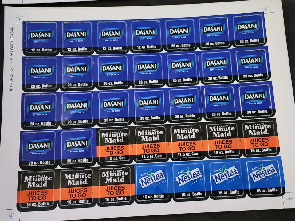 Lot Of 138 Vintage 90’s Vending Machine Soda Labels Coke Barqs Nestlé Sprite - Image 3 of 4