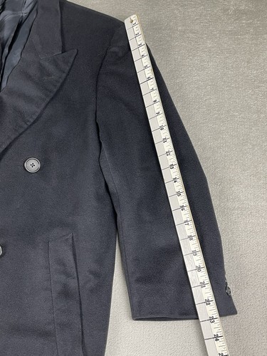 Neiman Marcus Loro Piana 100% Cashmere Coat Black Men's 38 SHT Double Breasted - Picture 12 of 19