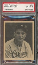 1939 Play Ball #94 Henry Manush HOF EX-MT PSA 6 Pittsburgh Pirates 1358