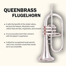 FlugelHorn 3v Nickel With HardCase and,Mouthpiece FAST SHIPPING