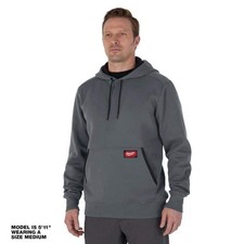 Milwaukee Men's X-Large Gray Midweight Cotton/Polyester Pullover Hoodie