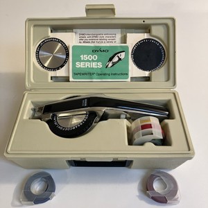 Dymo 1550 Deluxe Tapewriter Chrome Labeling Kit With Case Bundle