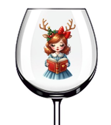 12x bunte Weihnachten Pin Up Girl Vinyl Aufkleber Abziehbild Becher Weinglas Tasse