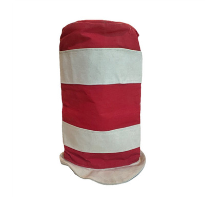 Vintage Cat in the Hat Red & White Striped Fabric Top Hat