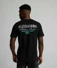 Alessandro Zavetti T-Shirt Short Sleeve Crew Neck Back Print Montanelli Black