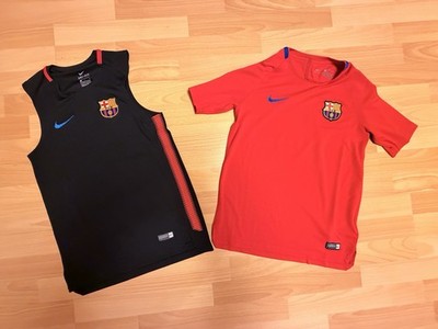 2er SET FCB BARCELONA SPANIEN Nike-Trikot-Shirts Kinder Gr. L 147cm-158cm 12-13J