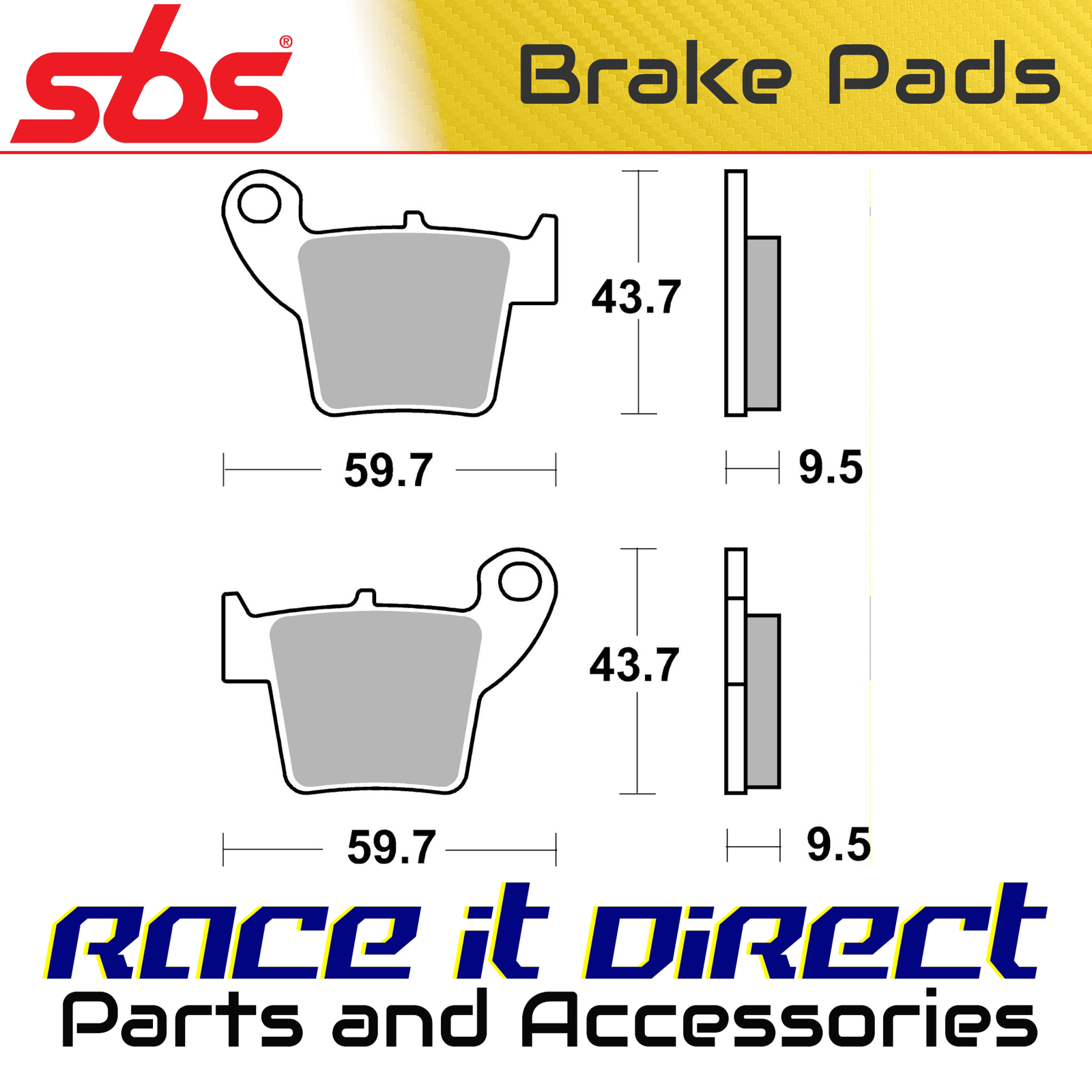 Brake Pads for FANTIC CABALLERO 50 MOTARD CASA 2010 Rear Street SBS