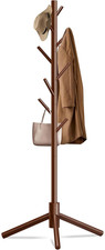 Durable Wooden Coat Rack, Freestanding Coat Rack with Stable Triangular Base, 8