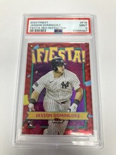 2024 Topps Finest Fiesta Red Refractor/5 Jasson Dominguez #F19 Case Hit NY PSA9