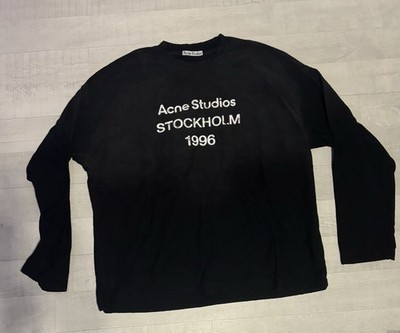 Acne Studios Faded Black Relaxed Fit Stockholm 1996 Long-Sleeve Size L