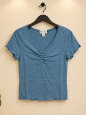 NWT Outlaw Teens Women&rsquo;s Teal Cap Sleeve V Neck Blouse Top Shirt - Size XS