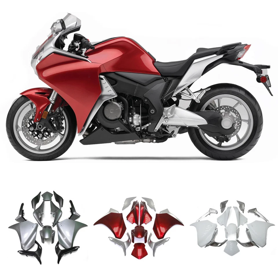 Injection Fairing Kit For 2010-2013 Honda VFR1200 VFR 1200 ABS Plastic Bodywork Foto 2 de 4
