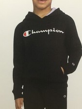 Champion Boys Hoodie Sweatshirt X-Small 5/6 - Black