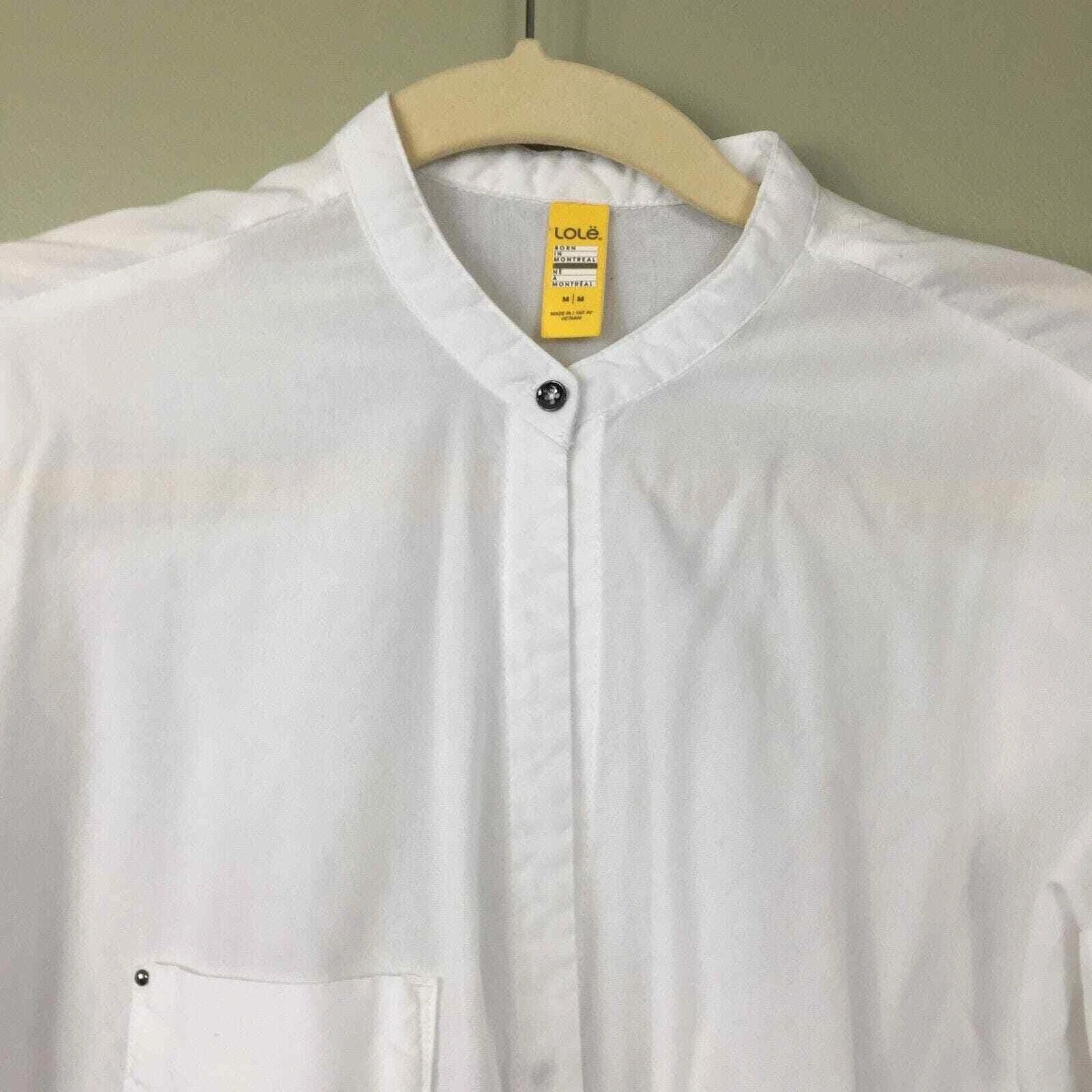 lole long sleeve snap front roll tab sleeves shirt