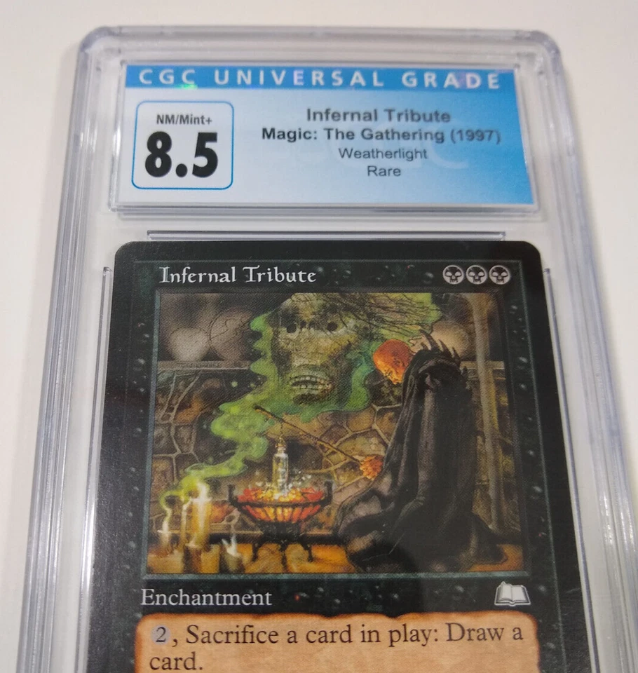 MTG Infernal Tribute CGC 8.5 NM/Mint+ Weatherlight rare Reserved List - Image 2 of 4