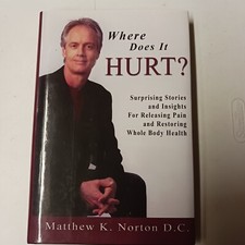 WHERE DOES IT HURT By Norton Matthew K. D.c. - Hardcover Signed, Inscribed, New