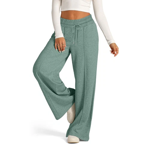 Damen Sporthose Lange Hose Jogginghose Weites Bein Hose Freizeithose - Bild 9 von 34