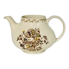 VTG Johnson Brothers England SALEM Old Granite Flowers Ironstone 5 Cup Teapot