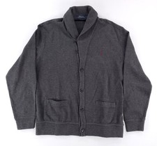 Polo Ralph Lauren Estate Rib Cotton Shawl Collar Cardigan Gray Mens L