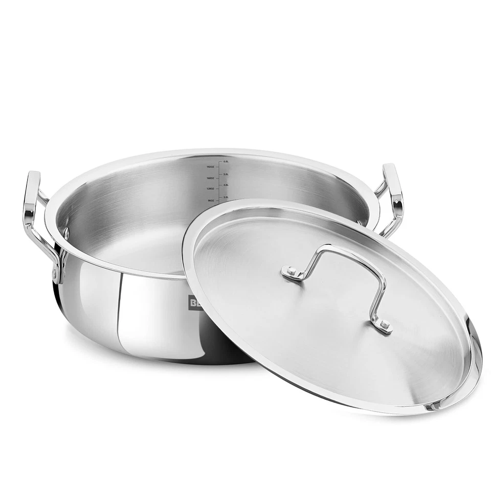 Sartén Bergner poco profunda Biryani 8,6 L y Biryani Handi 6,4 L con tapa - envío gratuito Foto 3 de 4