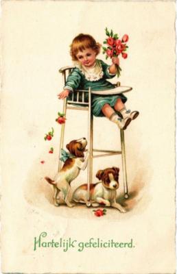 CPA AK Hartelijk gefeliciteerd DOGS (727946)